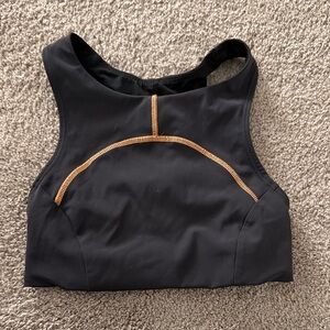 Lululemon Athletica Black Sports Bra with Gold Detail